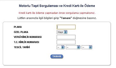 motorlu tasit odeme Motorlu taşıtlar vergisi ödeme ve sorgulaması