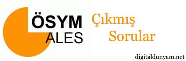 Ales geçmiş yıllar çıkmış sorular